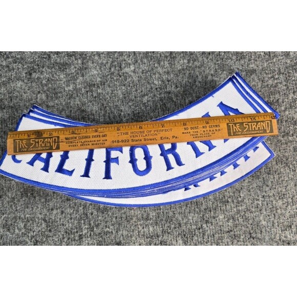 (25)California Top Rocker Biker Sew on Iron on Embroidered Patch Blue White lot - Picture 3 of 5